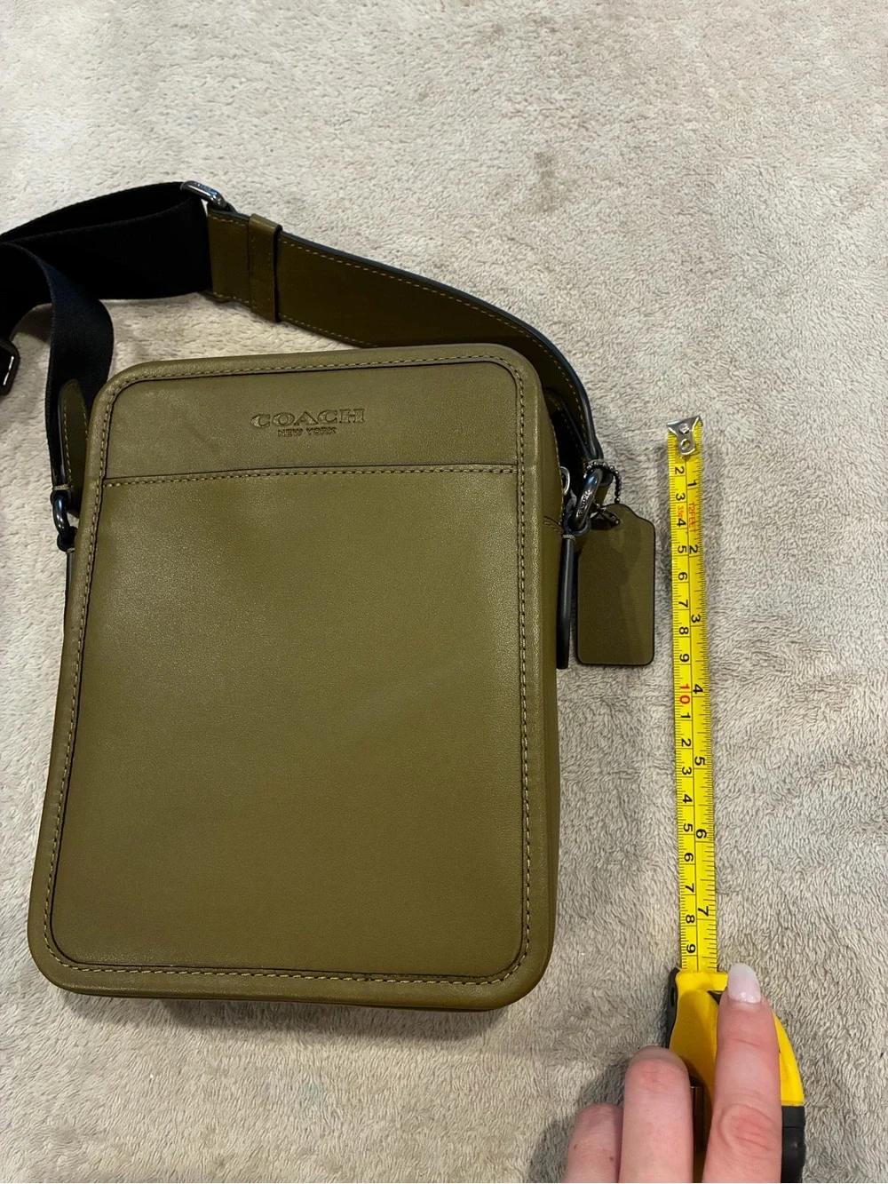 COACH Olive Green Leather Crossbody Bag